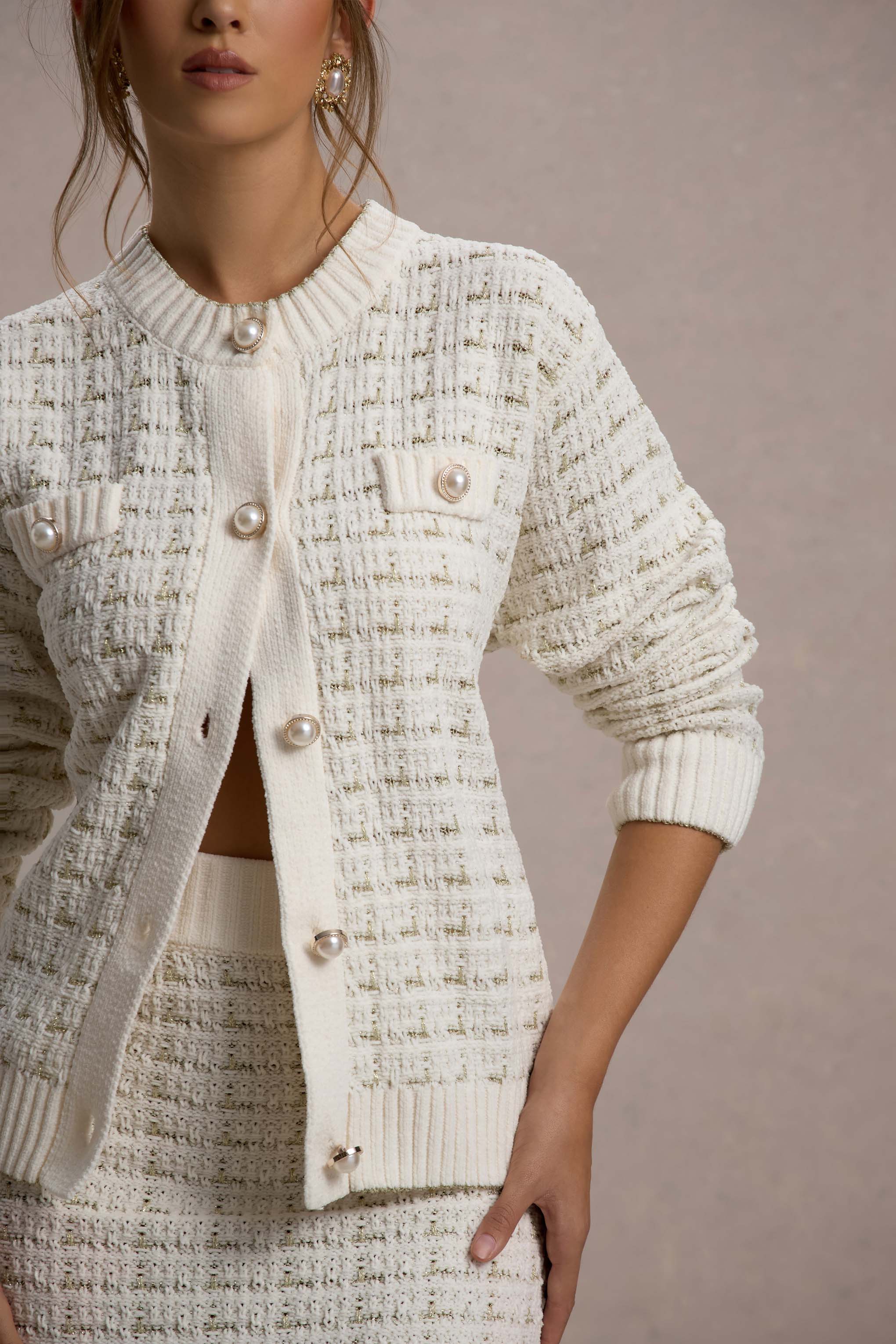 Annabeth | Cream Boucle Cardigan - Image 4