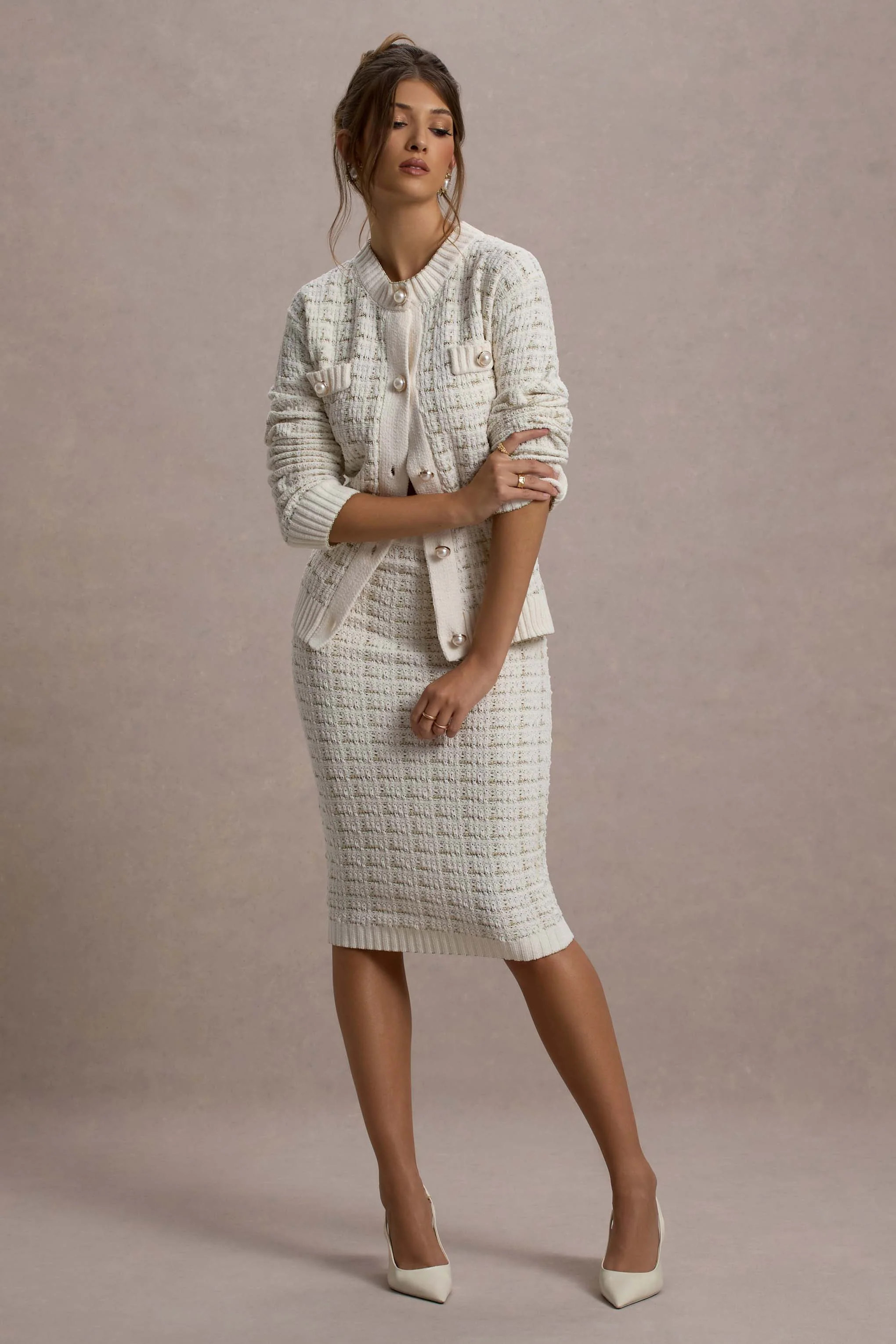 Annabeth | Cream Boucle Cardigan - Image 5