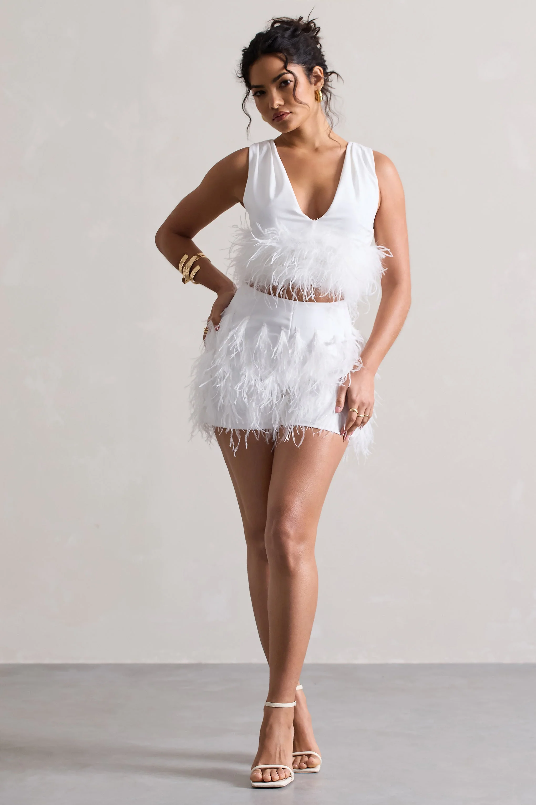 Encore | White Feather Shorts - Image 5