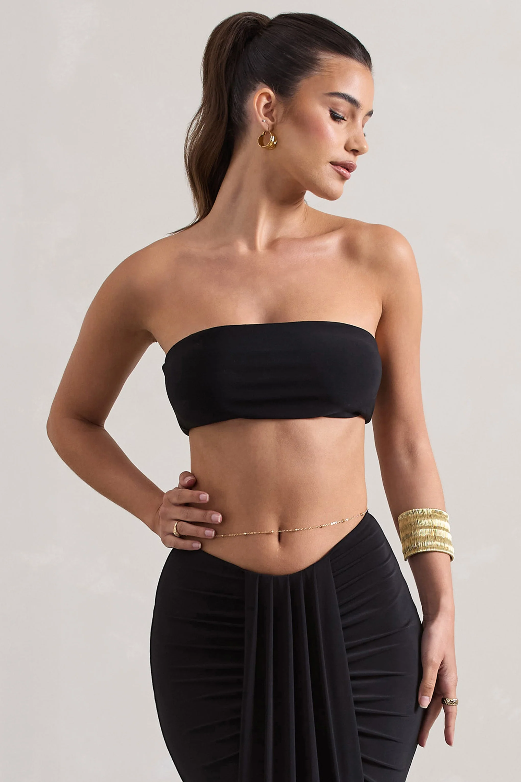 Vada | Black Bandeau Crop Top - Image 5
