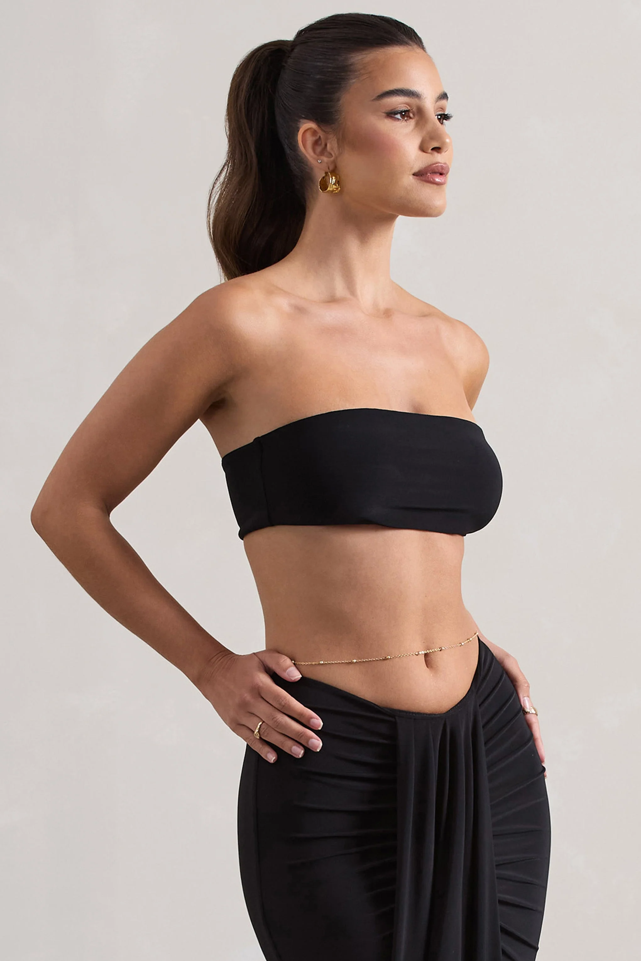 Vada | Black Bandeau Crop Top - Image 6